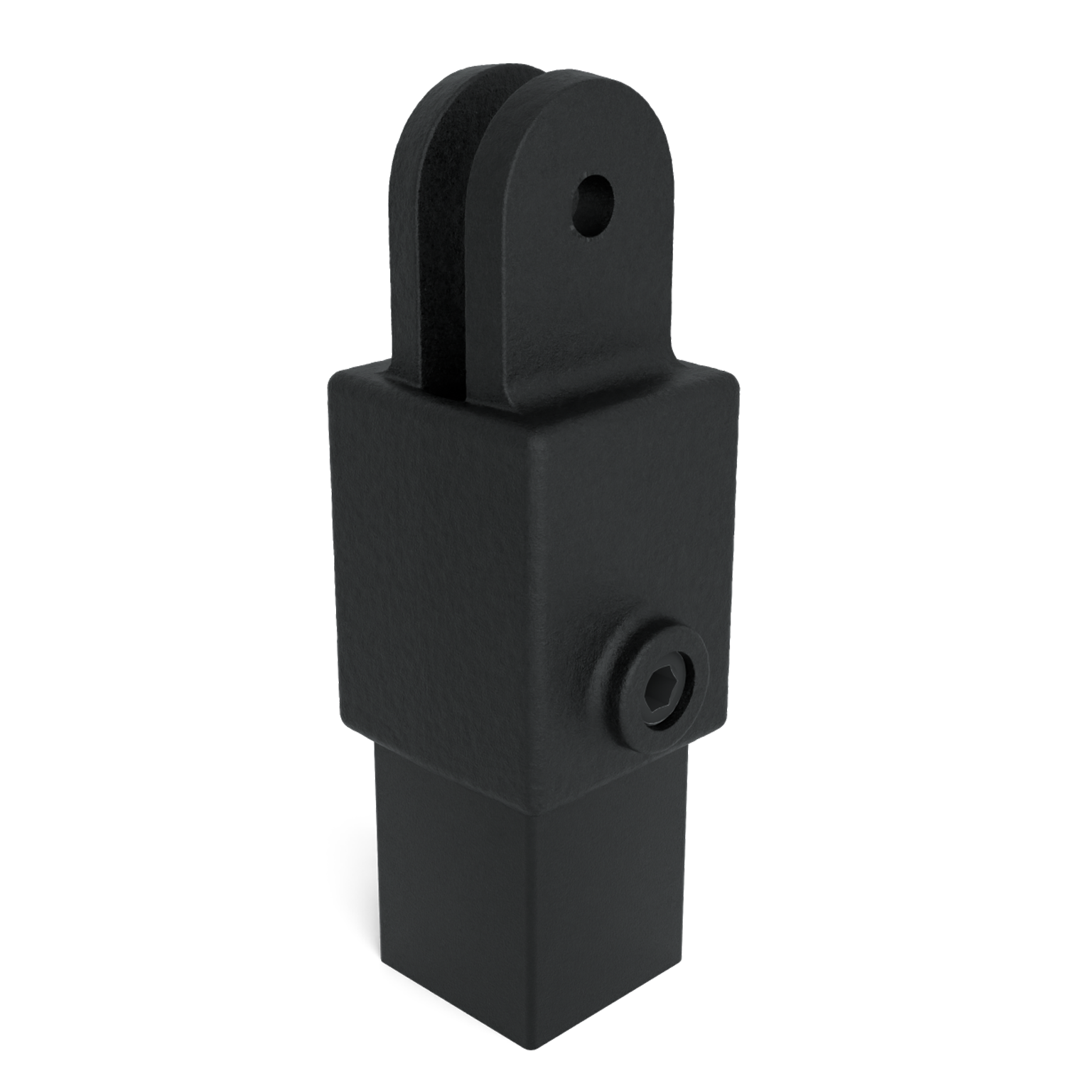 Hulsdeel scharnierstuk zwart 25 mm vierkant