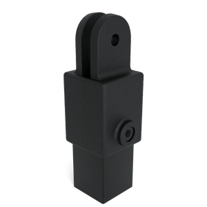 Hulsdeel scharnierstuk zwart 25 mm vierkant