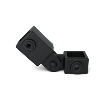 Scharnierstuk enkel zwart 25 mm vierkant
