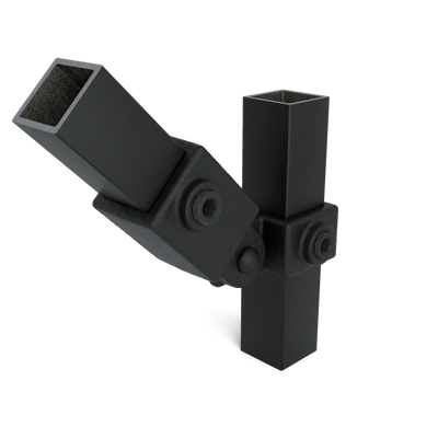 Scharnierstuk enkel zwart 25 mm vierkant