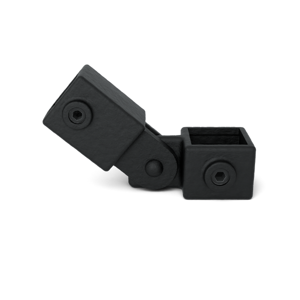 Scharnierstuk enkel zwart 40 mm vierkant