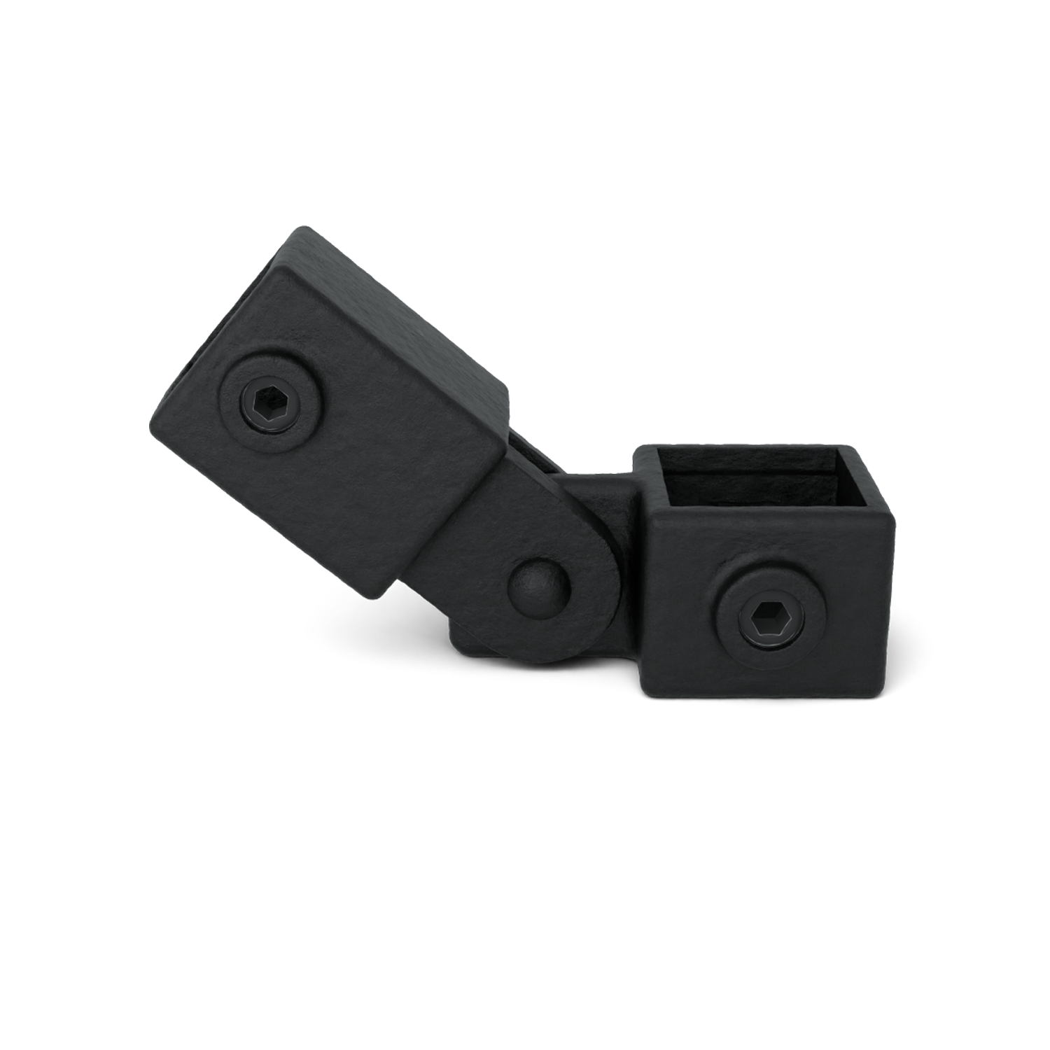 Scharnierstuk enkel zwart 40 mm vierkant