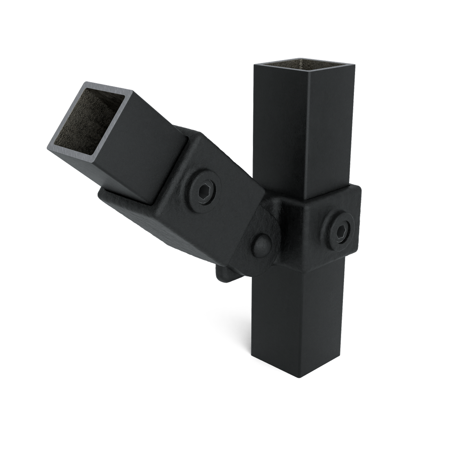 Scharnierstuk enkel zwart 40 mm vierkant