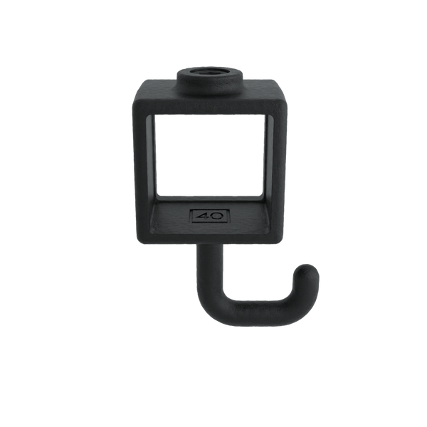 Kapstokhaak zwart 40 mm vierkant