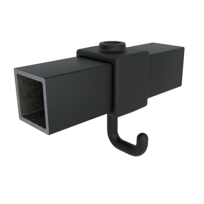 Kapstokhaak zwart 40 mm vierkant
