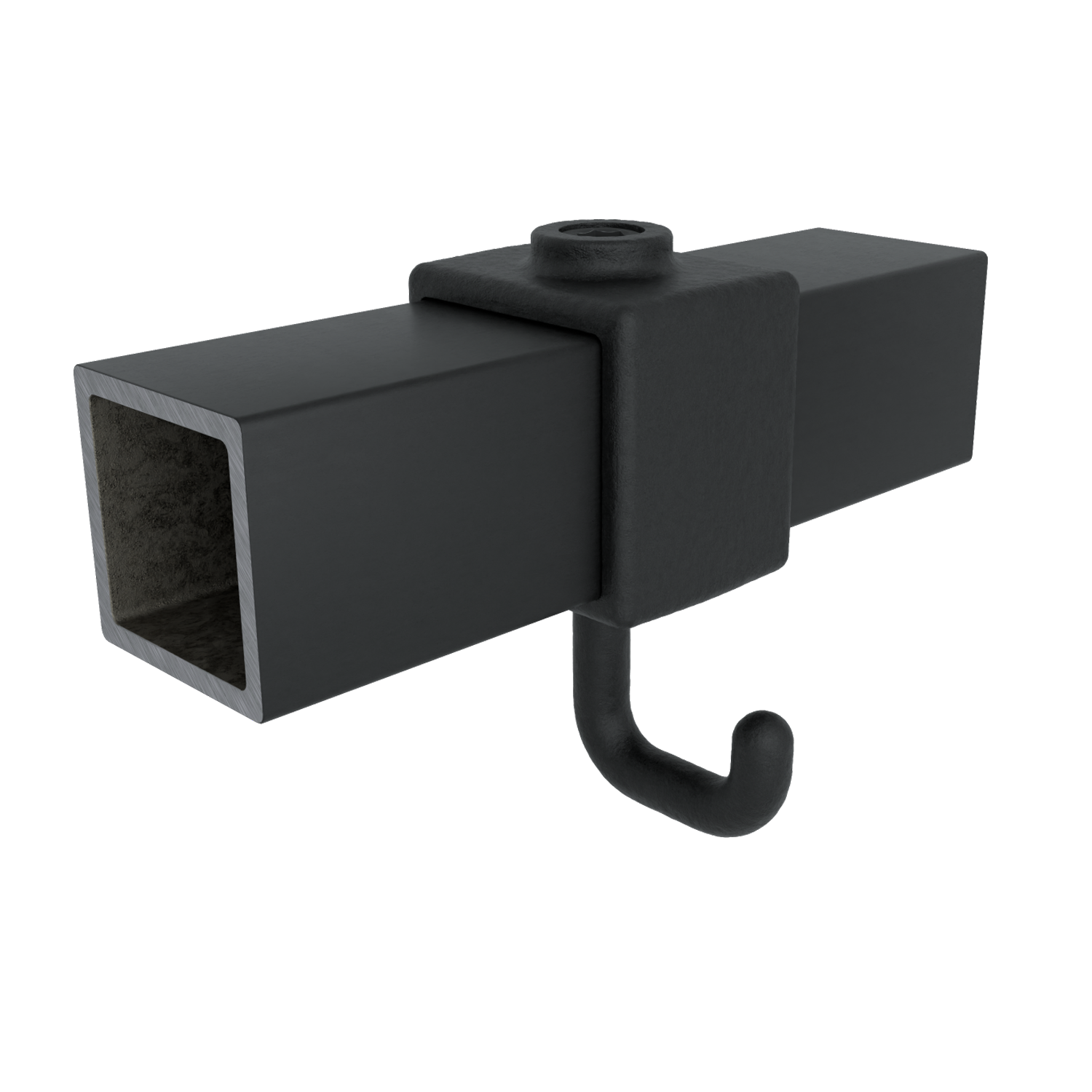 Kapstokhaak zwart 40 mm vierkant