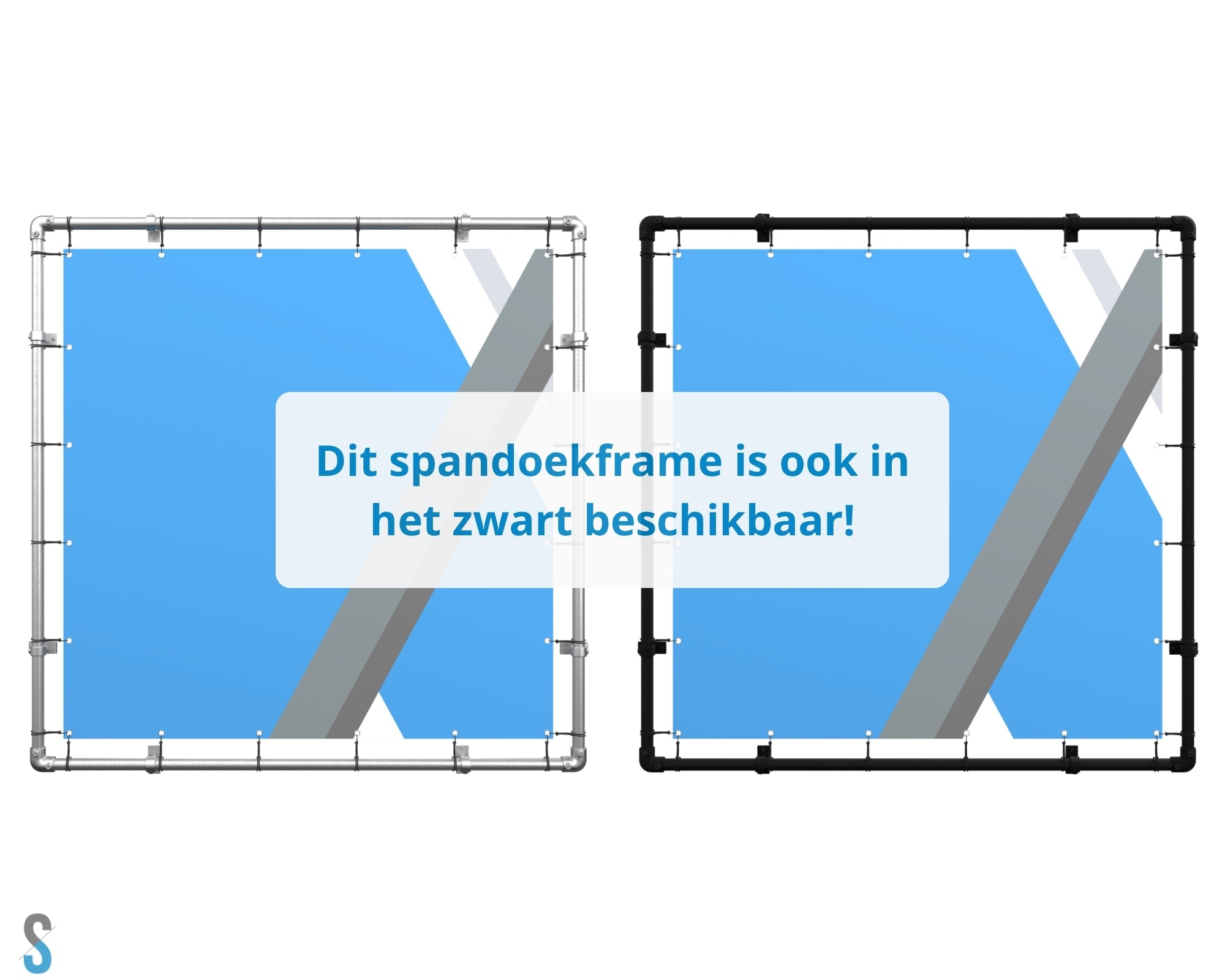 Spandoekframe Wandmontage Zilver