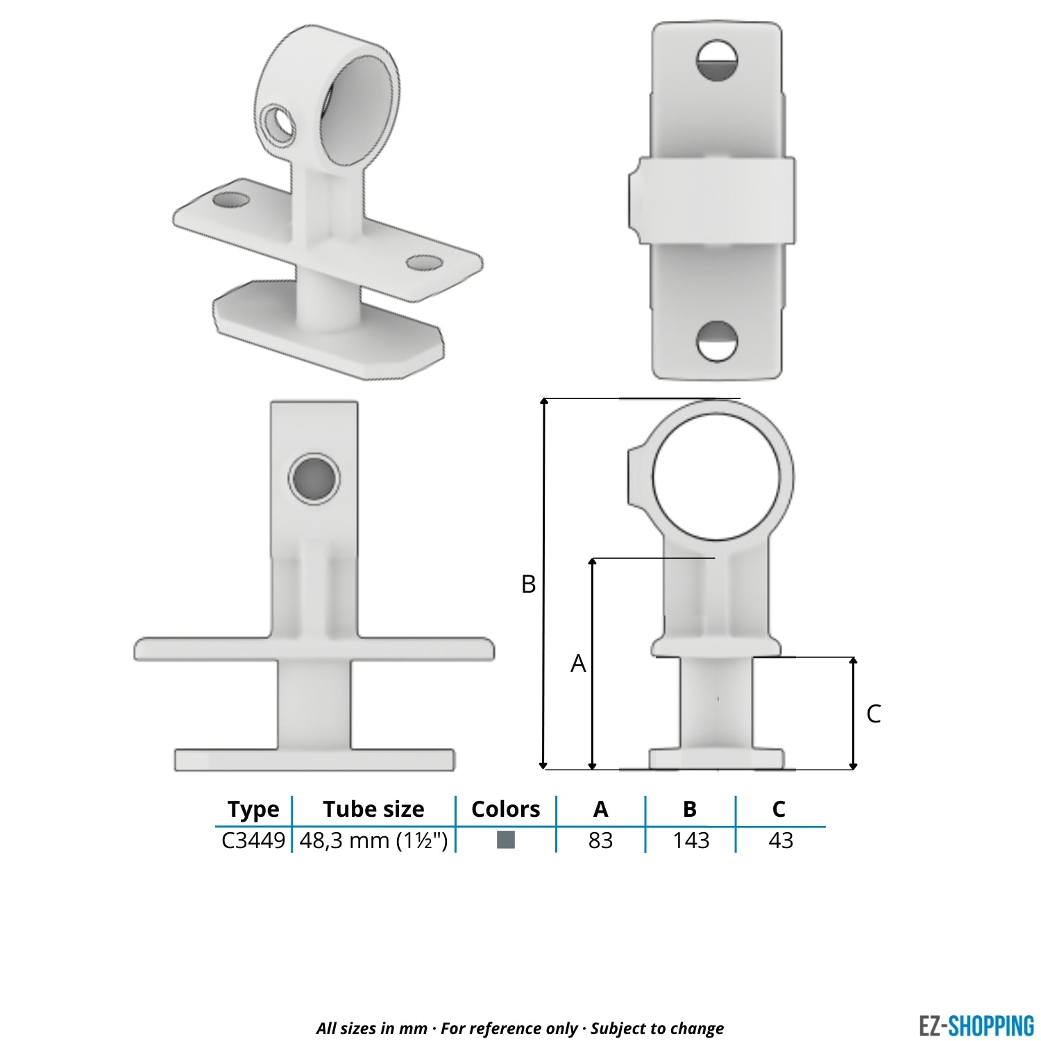 Containerklem bovenzijde (C3449) 48,3 mm