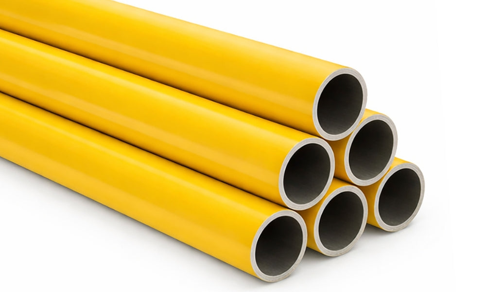 Gele stalen steigerbuis 48,3 mm