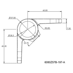 Bevestigingsring dubbel 90º zwart 26,9 mm