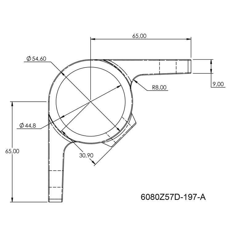 Bevestigingsring dubbel 90º zwart 42,4 mm