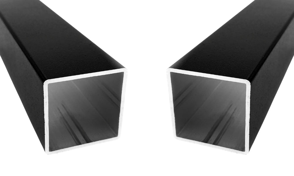 Steigerbuis vierkant zwart aluminium 25 mm