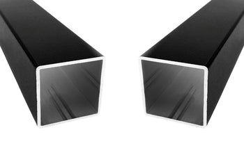 Steigerbuis vierkant zwart aluminium 40 mm (langere levertijd)