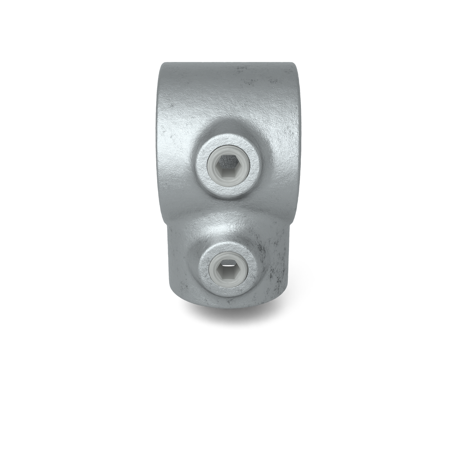 Buiskoppeling T-stuk kort verloop 42,4 mm - 33,7 mm - vooraanzicht buiskoppeling (Steigerbuisstunter.nl)