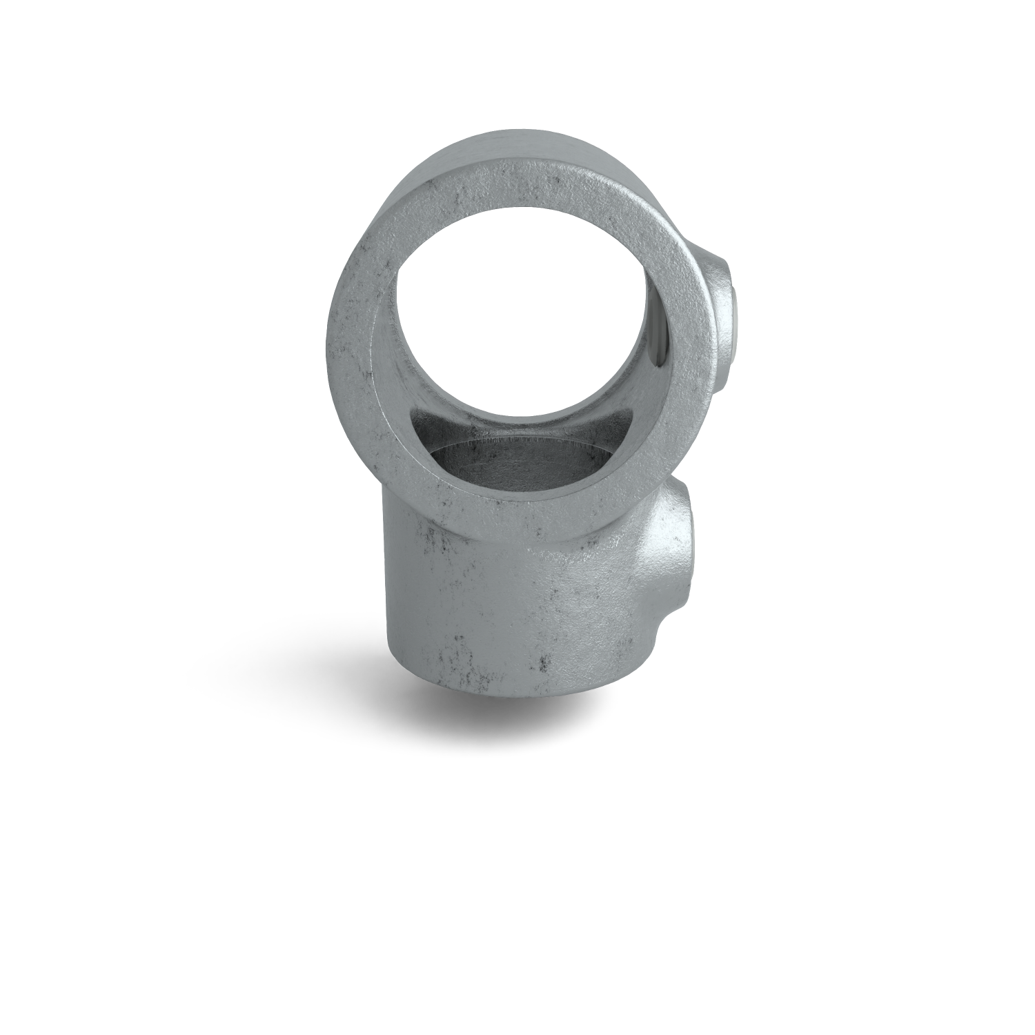 Buiskoppeling T-stuk kort verloop 33,7 mm - 26,9 mm - zijaanzicht buiskoppeling (Steigerbuisstunter.nl)