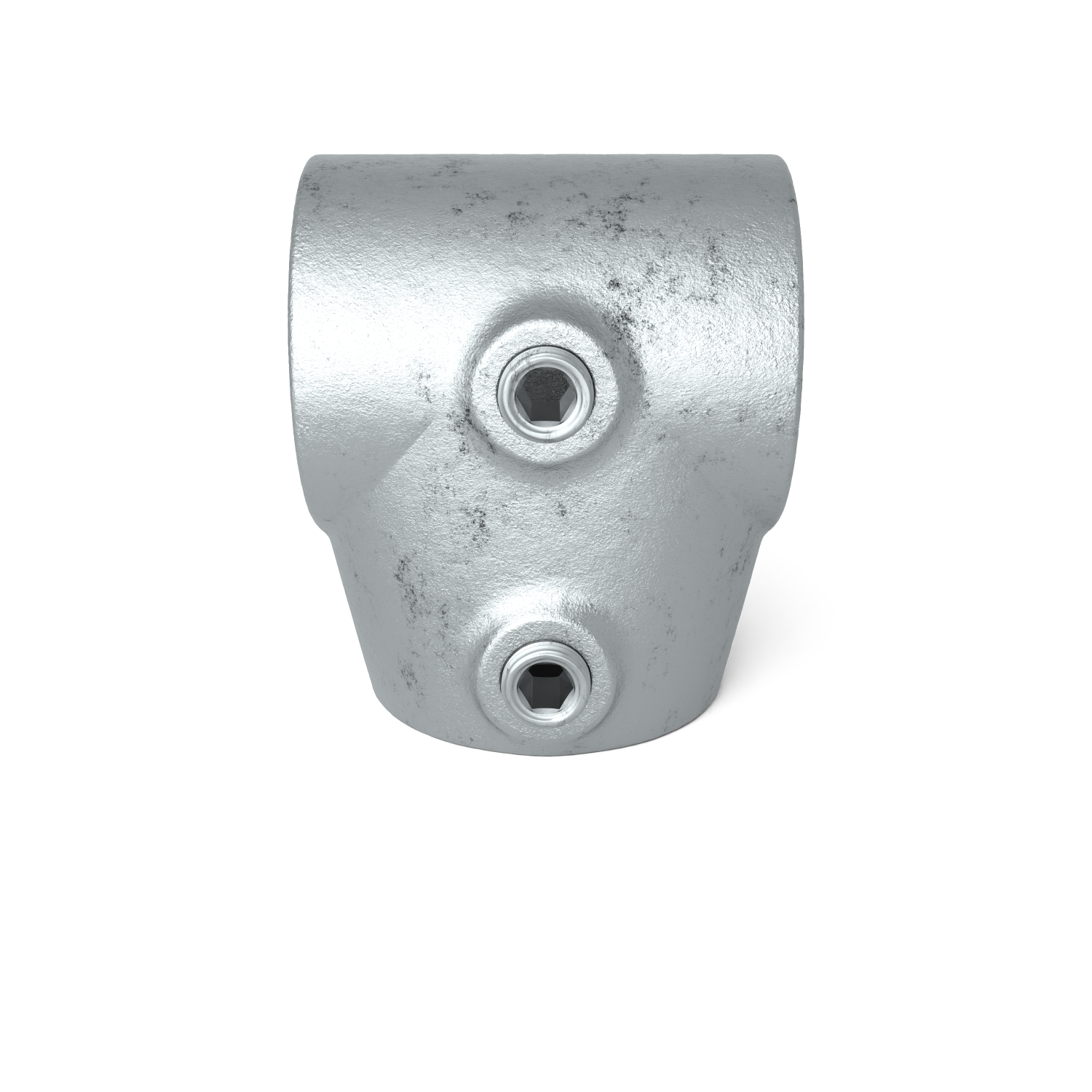 Buiskoppeling T-stuk kort ±11º 42,4 mm - vooraanzicht buiskoppeling (Steigerbuisstunter.nl)