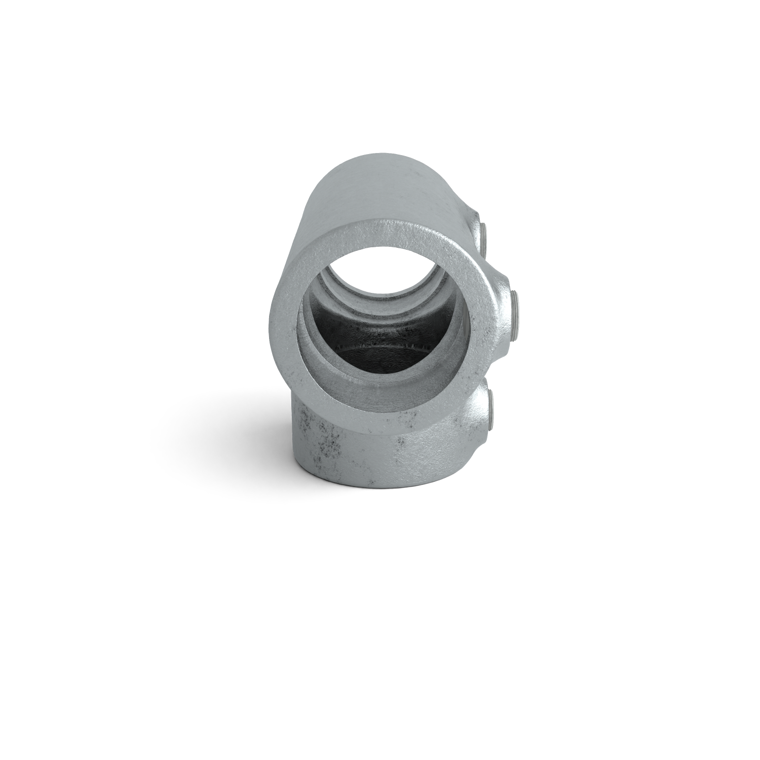 Buiskoppeling T-stuk lang 33,7 mm - zijaanzicht buiskoppeling (Steigerbuisstunter.nl)