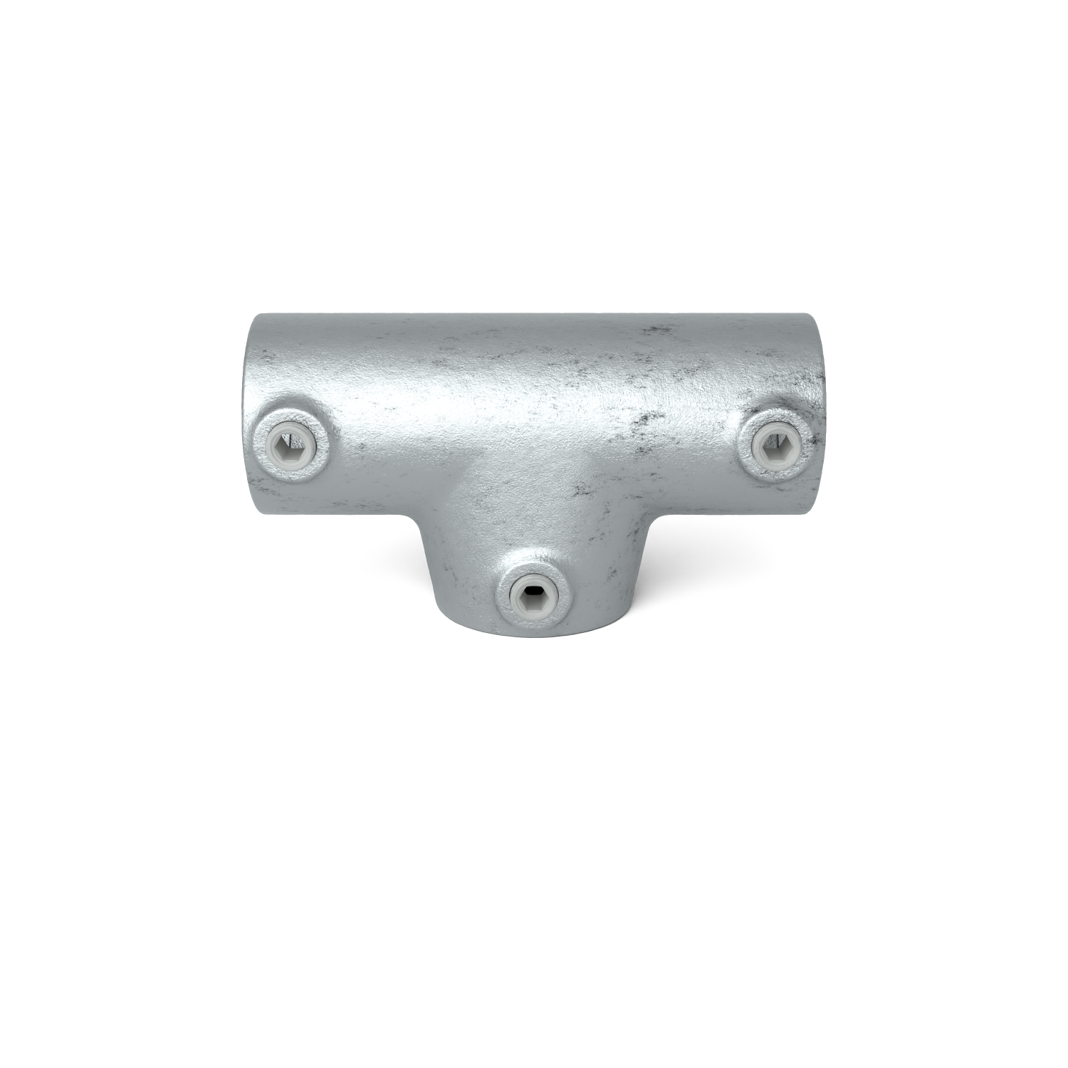 Buiskoppeling T-stuk lang ±11º 33,7 mm - vooraanzicht buiskoppeling (Steigerbuisstunter.nl)