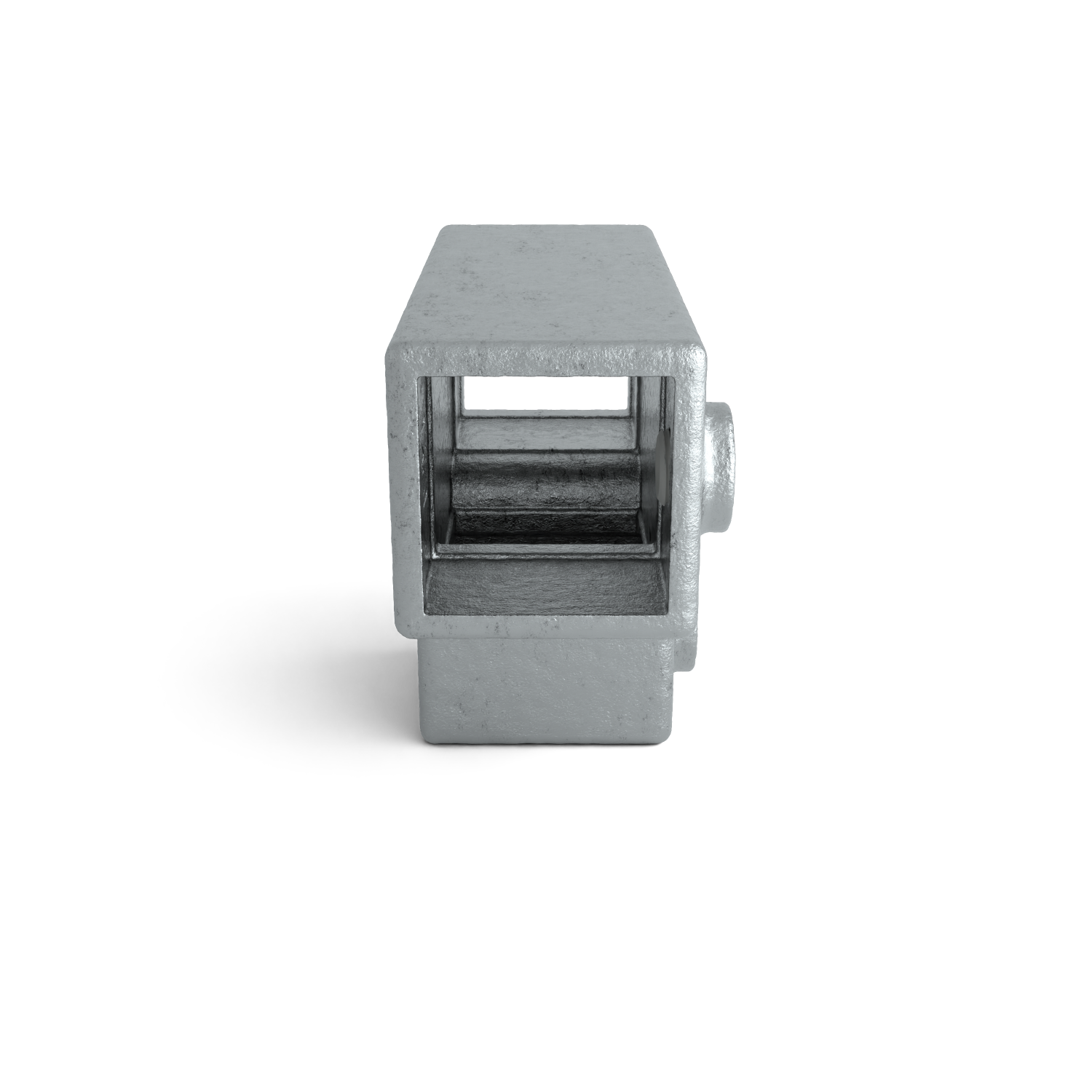 Buiskoppeling T-stuk lang 40 mm vierkant - zijaanzicht buiskoppeling (Steigerbuisstunter.nl)
