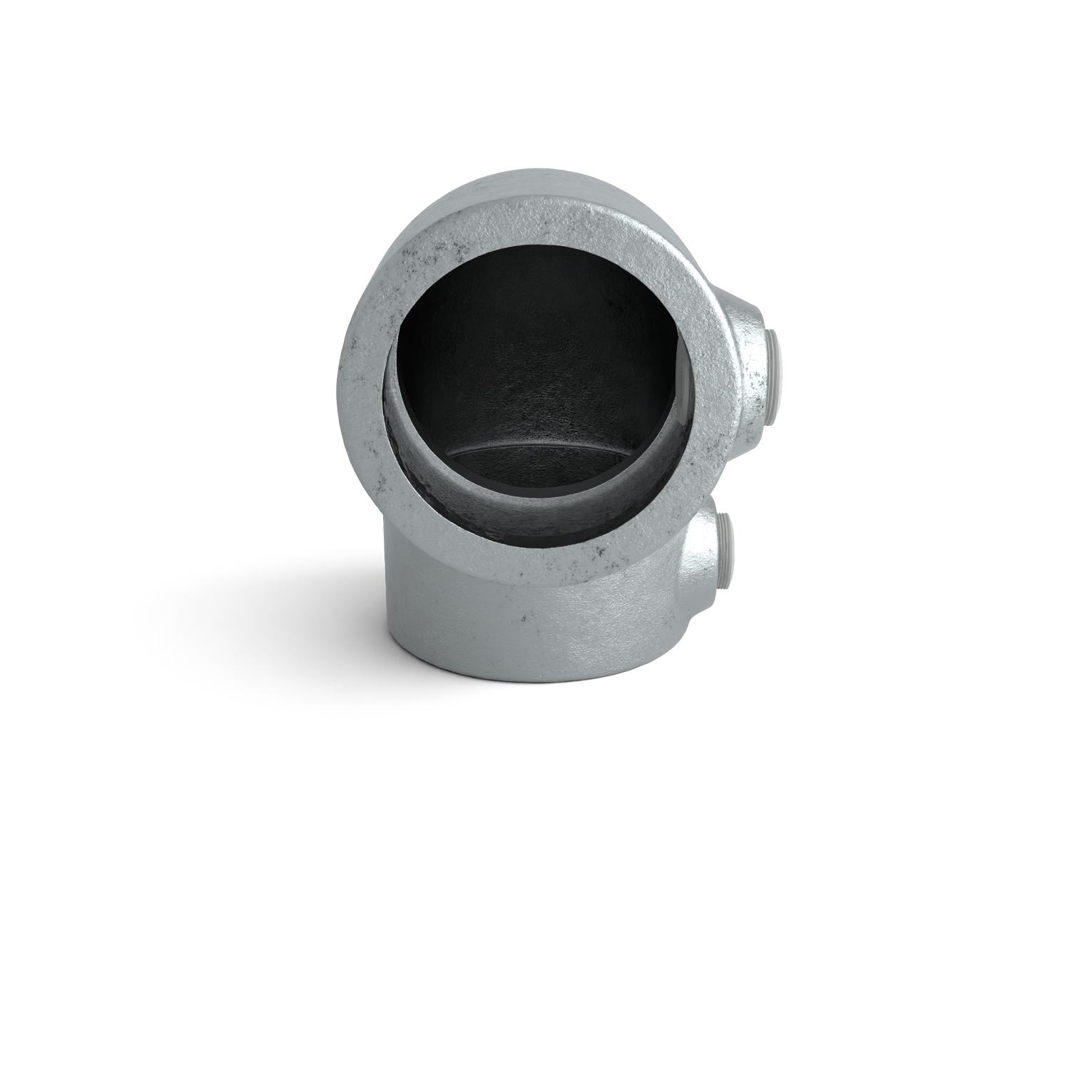Buiskoppeling Kniestuk 2-weg 90º 42,4 mm - zijaanzicht buiskoppeling (Steigerbuisstunter.nl)