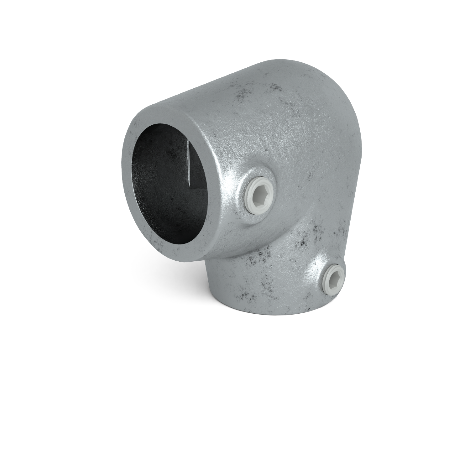 Buiskoppeling Kniestuk 2-weg 90º ±11º 48,3 mm - schuin aanzicht buiskoppeling (Steigerbuisstunter.nl)