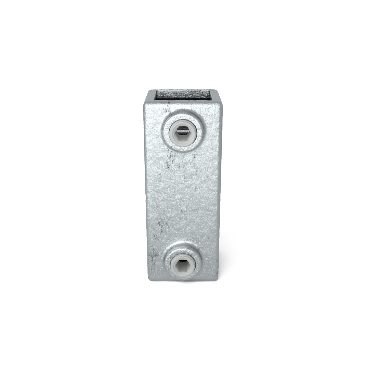 Buiskoppeling Koppelstuk 25 mm vierkant - vooraanzicht buiskoppeling (Steigerbuisstunter.nl)