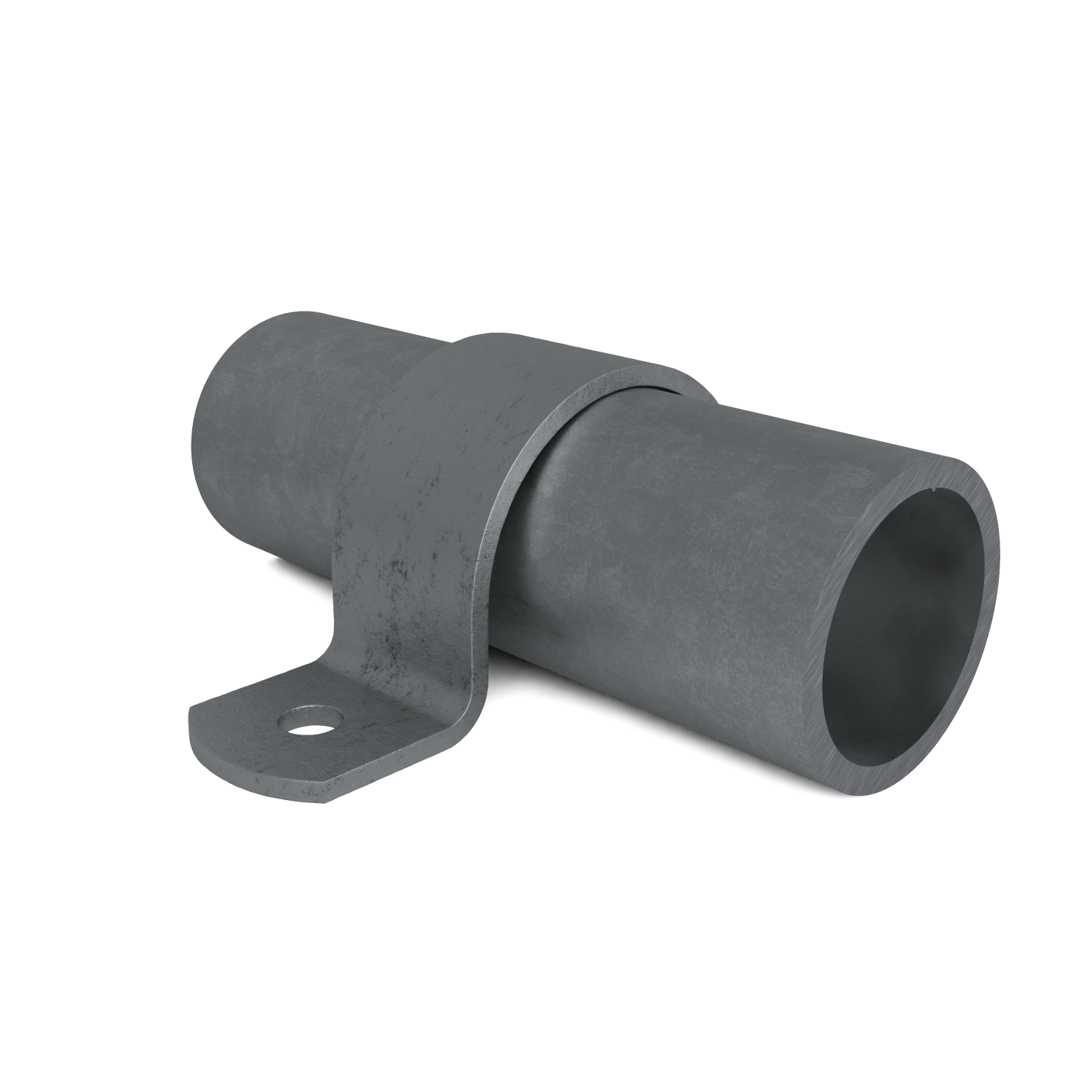 Buiskoppeling Kapbeugel 48,3 mm - vooraanzicht met buizen (Steigerbuisstunter.nl)