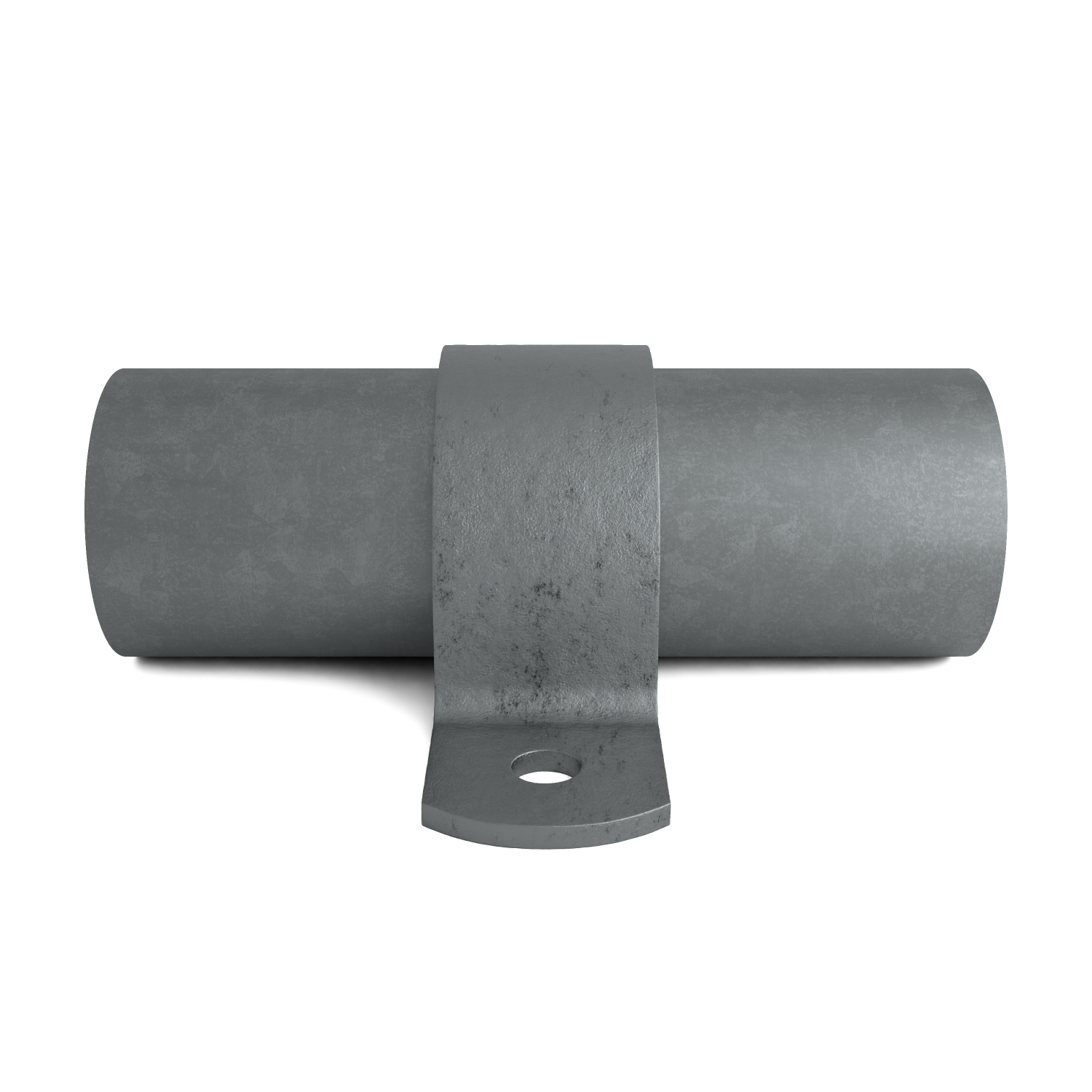 Buiskoppeling Kapbeugel 48,3 mm - zijaanzicht met buizen (Steigerbuisstunter.nl)