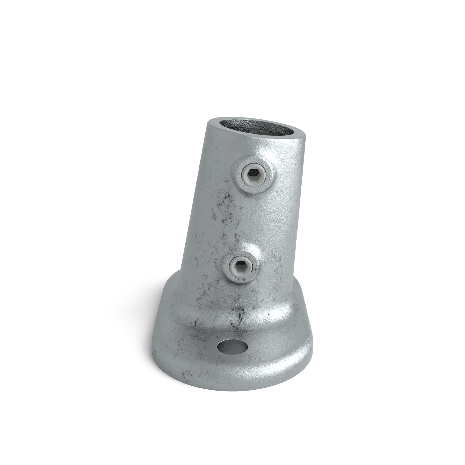 Buiskoppeling Voetplaat ovaal ±11º 33,7 mm - vooraanzicht buiskoppeling (Steigerbuisstunter.nl)