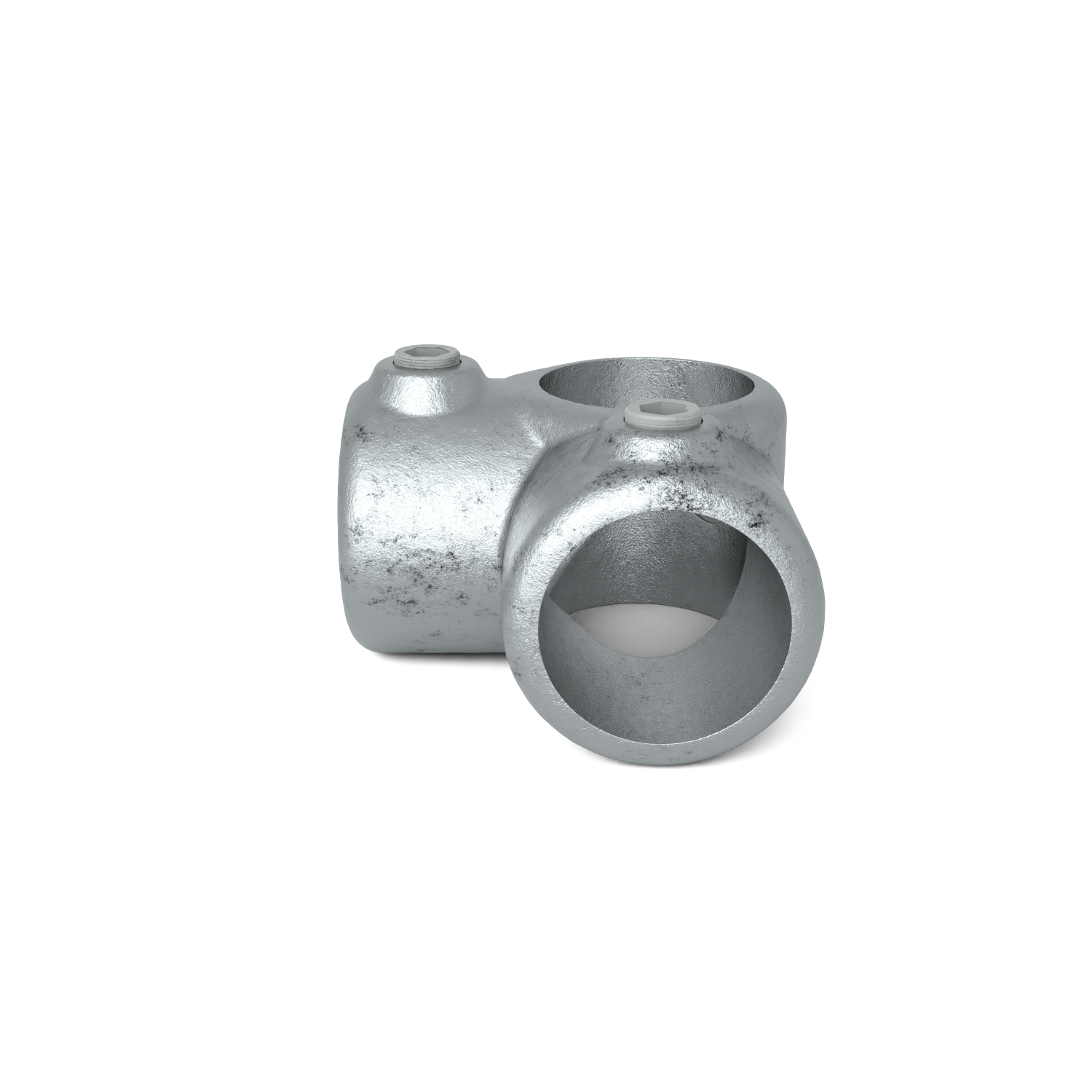 Buiskoppeling Hoekstuk 90º 60,3 mm - schuin aanzicht buiskoppeling (Steigerbuisstunter.nl)