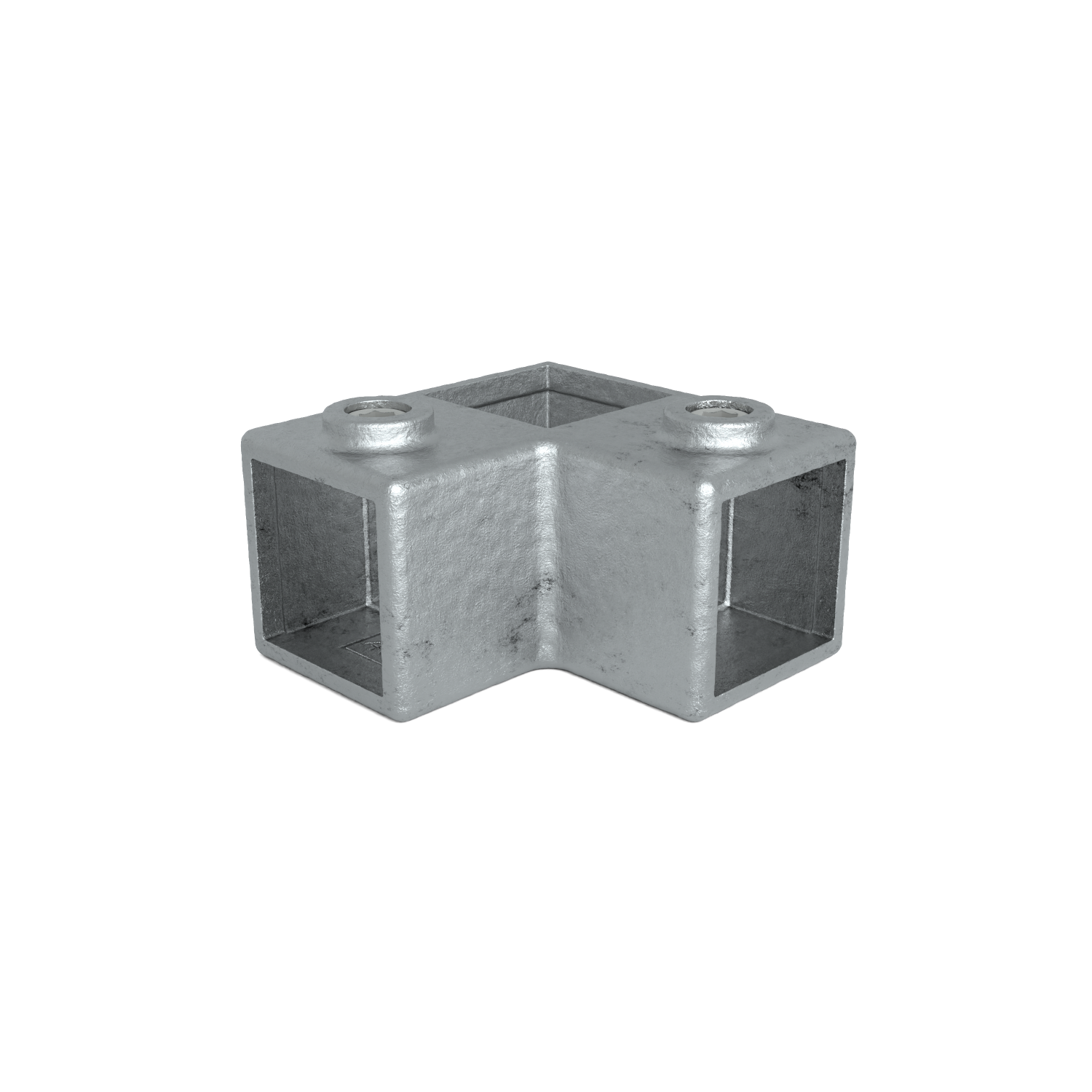 Buiskoppeling Hoekstuk 90º 40 mm vierkant - vooraanzicht buiskoppeling (Steigerbuisstunter.nl)