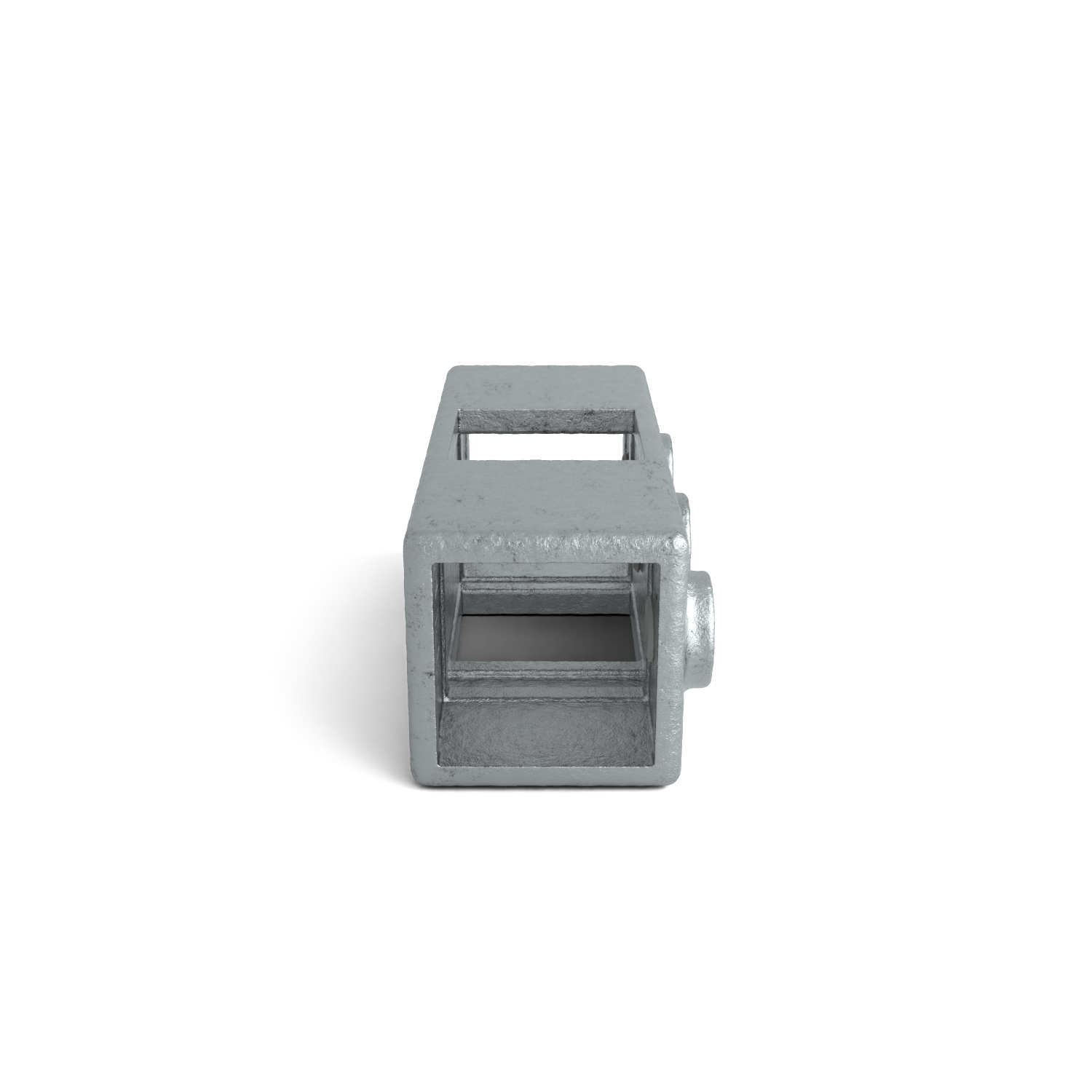 Buiskoppeling Kruisstuk 1-vlak 40 mm vierkant - zijaanzicht buiskoppeling (Steigerbuisstunter.nl)