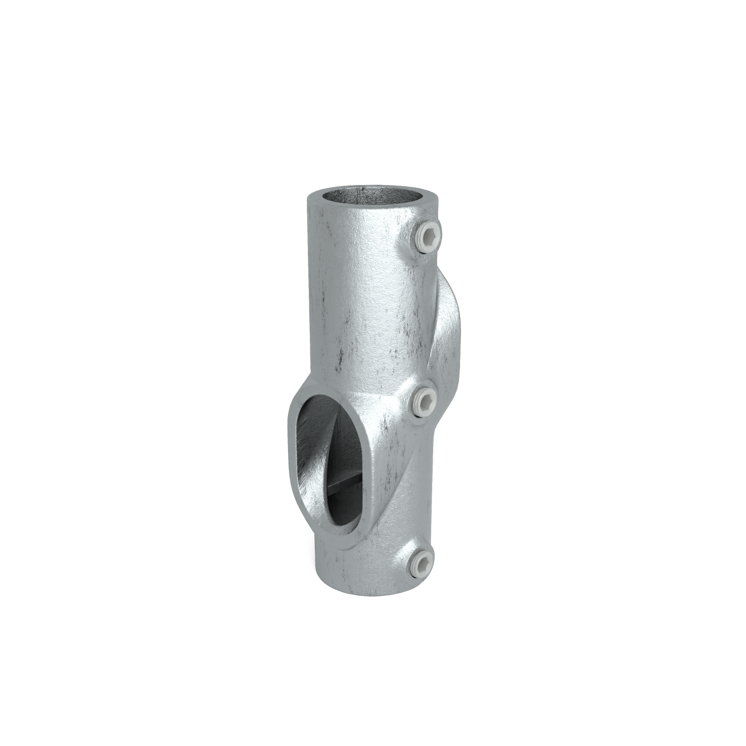 Buiskoppeling Kruisstuk 45º - 60º 33,7 mm - schuin aanzicht buiskoppeling (Steigerbuisstunter.nl)