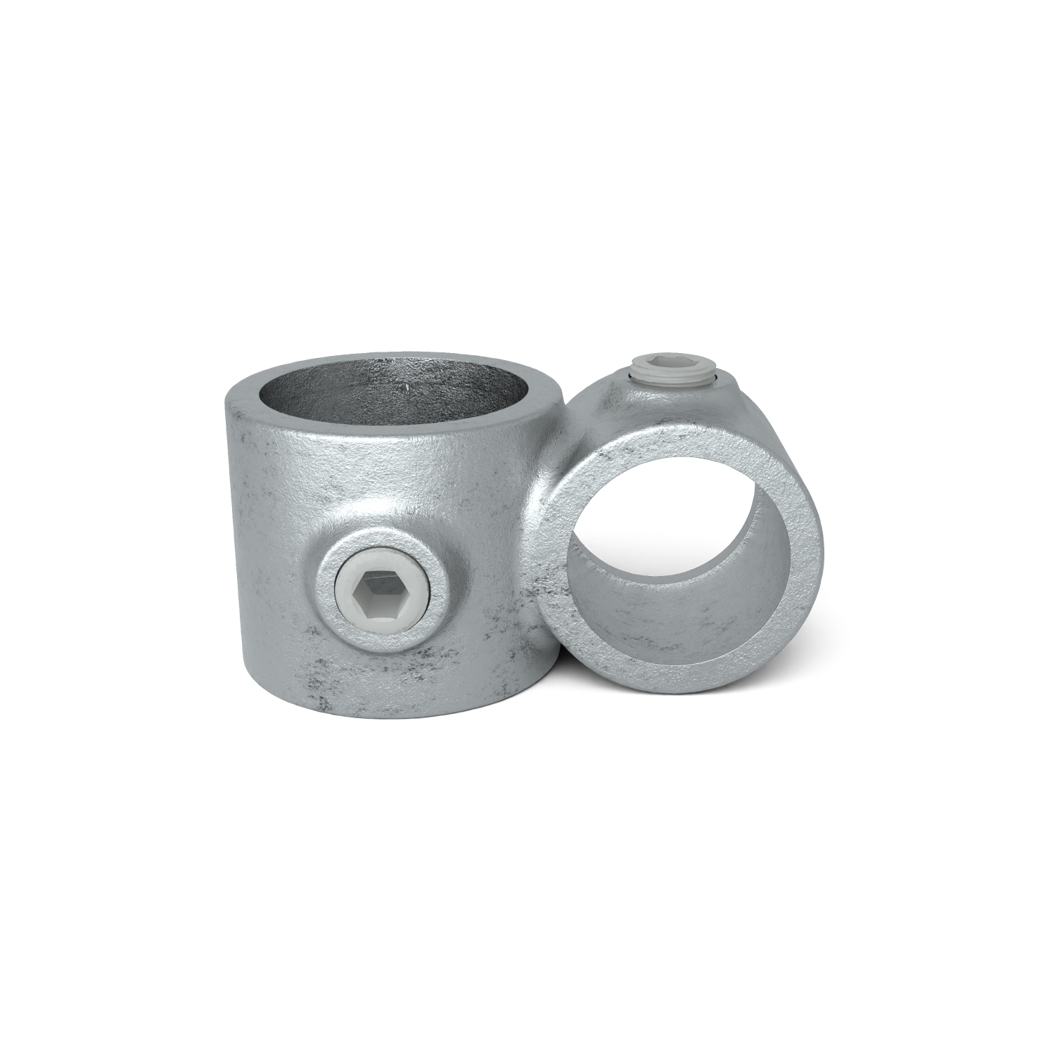 Buiskoppeling Kruisstuk 90º verloop 26,9 - 33,7 mm - vooraanzicht buiskoppeling (Steigerbuisstunter.nl)