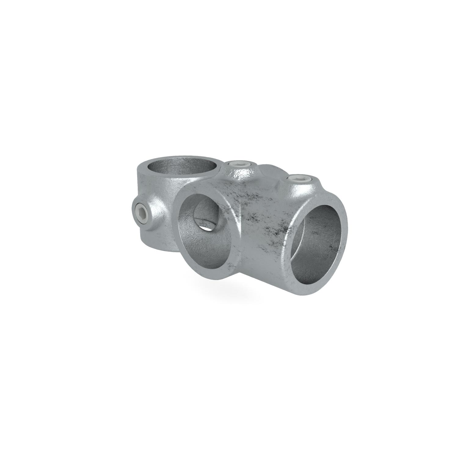 Buiskoppeling Combi T-Kruisstuk 48,3 mm - schuin aanzicht buiskoppeling (Steigerbuisstunter.nl)