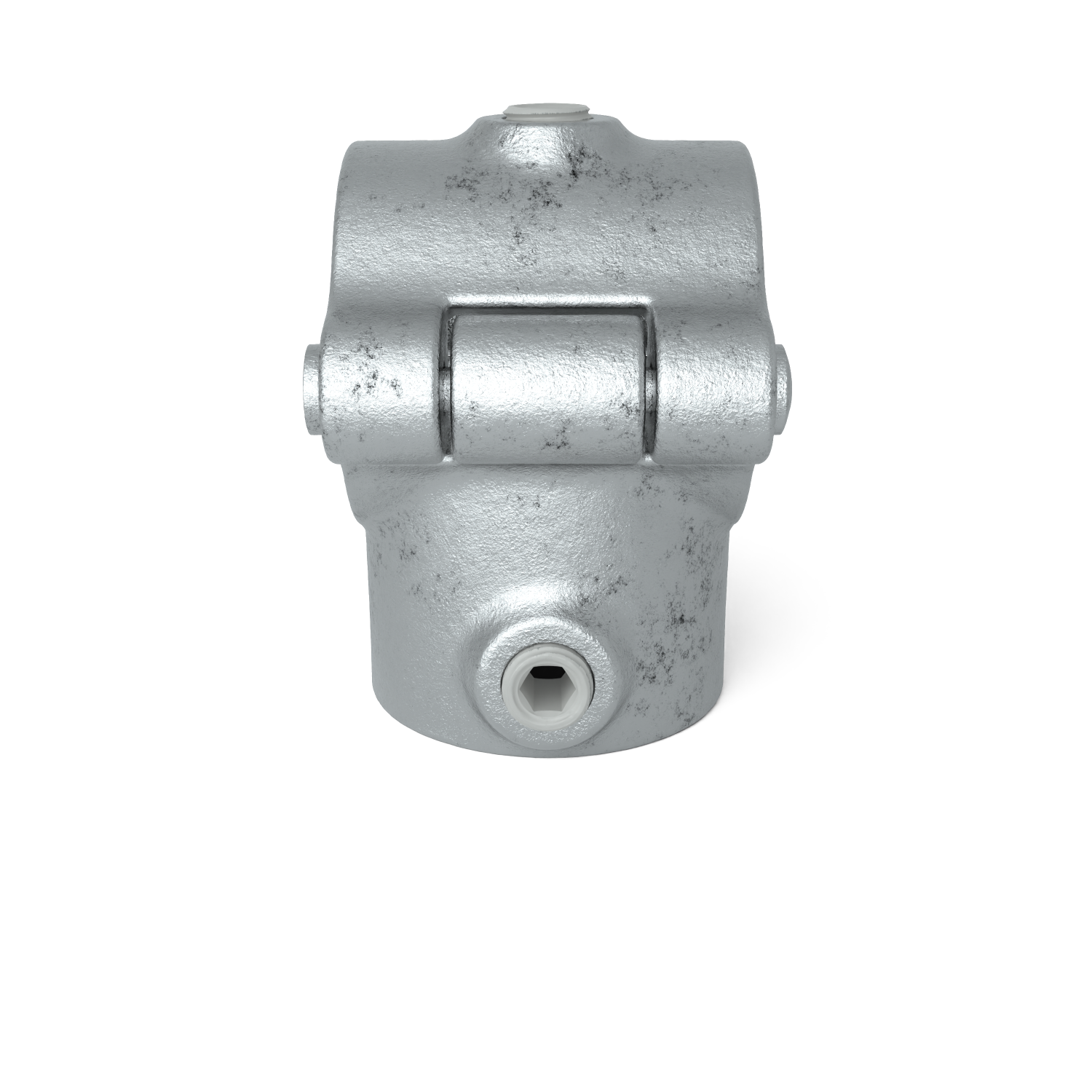 Buiskoppeling T-stuk klapbaar 48,3 mm - vooraanzicht buiskoppeling (Steigerbuisstunter.nl)