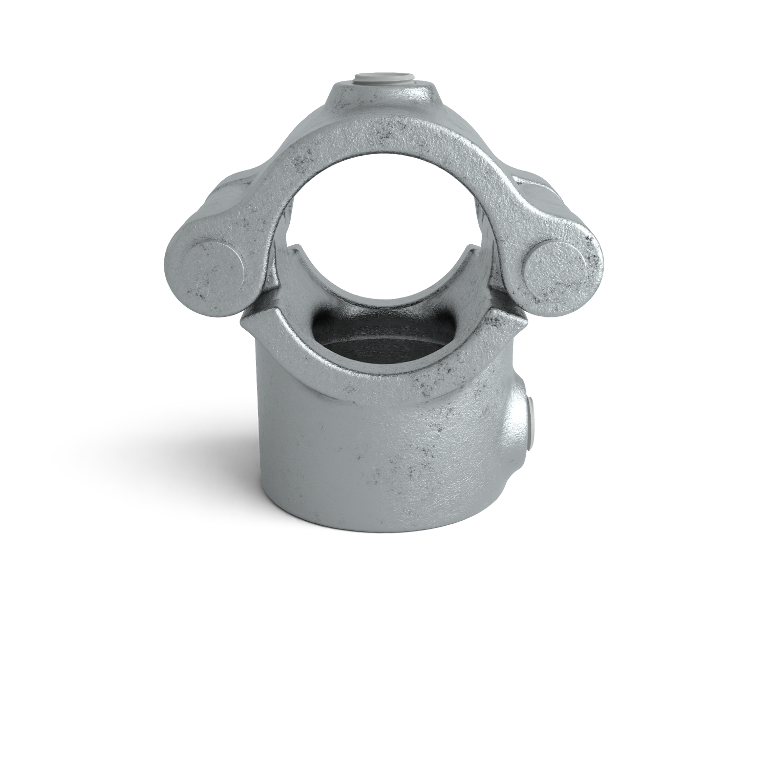 Buiskoppeling T-stuk klapbaar 48,3 mm - zijaanzicht buiskoppeling (Steigerbuisstunter.nl)