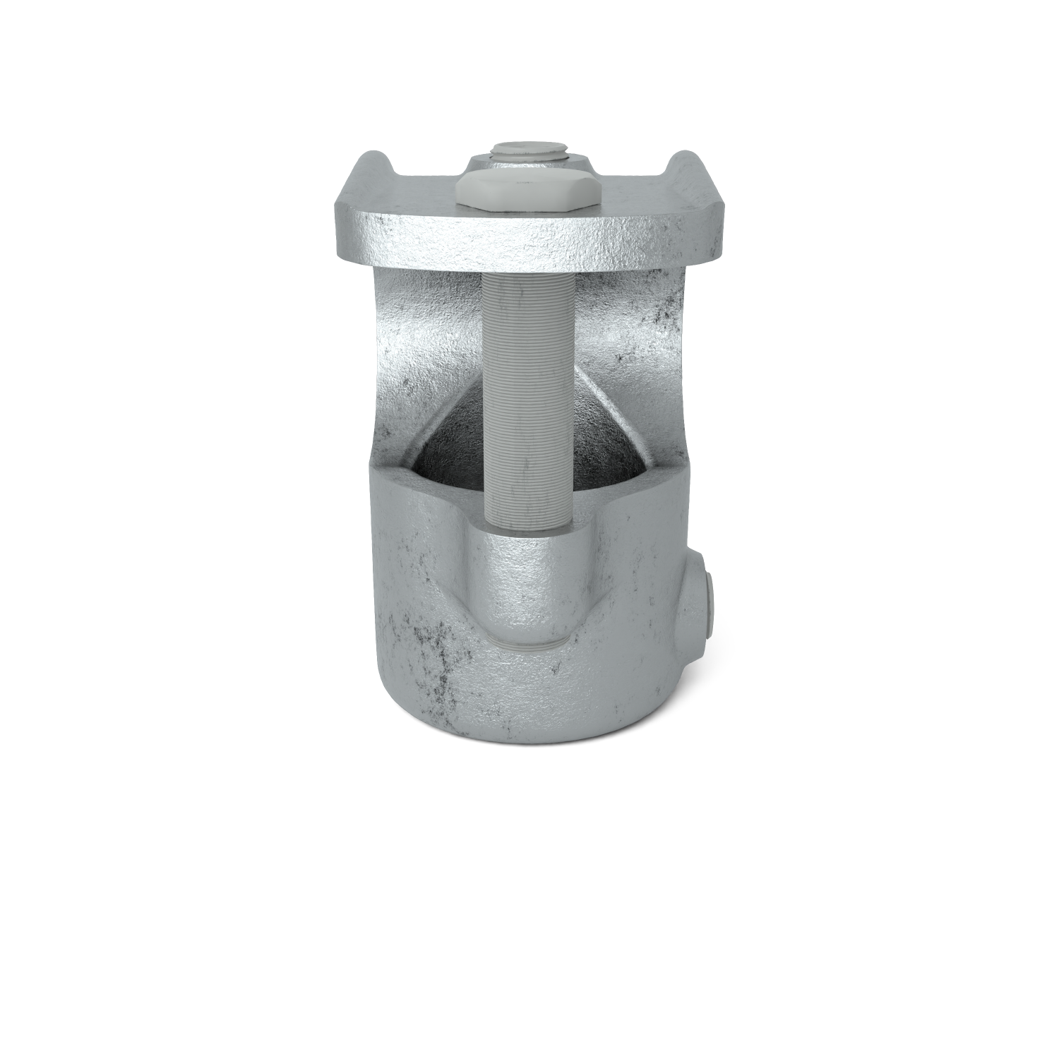 Buiskoppeling T-stuk open 48,3 mm - schuin aanzicht buiskoppeling (Steigerbuisstunter.nl)