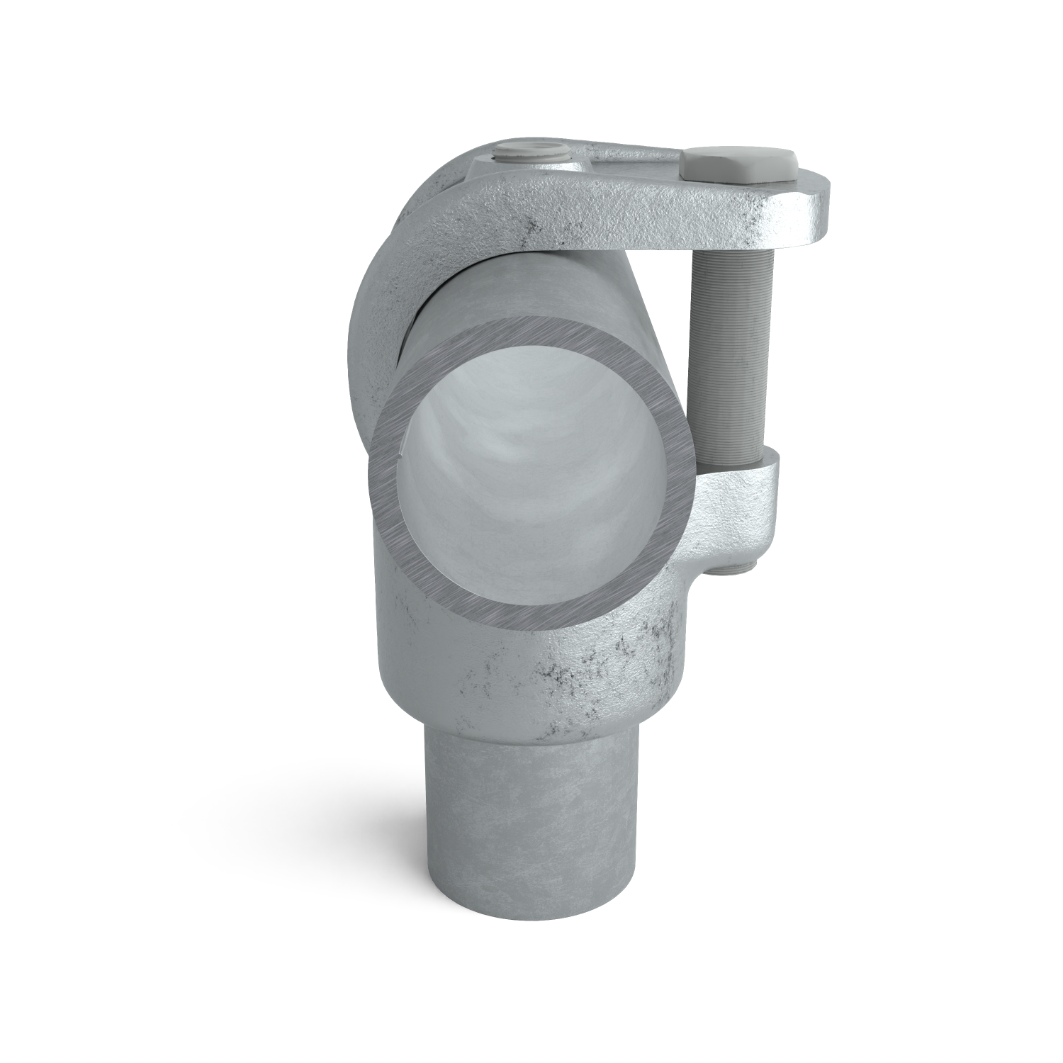 Buiskoppeling T-stuk open 48,3 mm - zijaanzicht buiskoppeling (Steigerbuisstunter.nl)