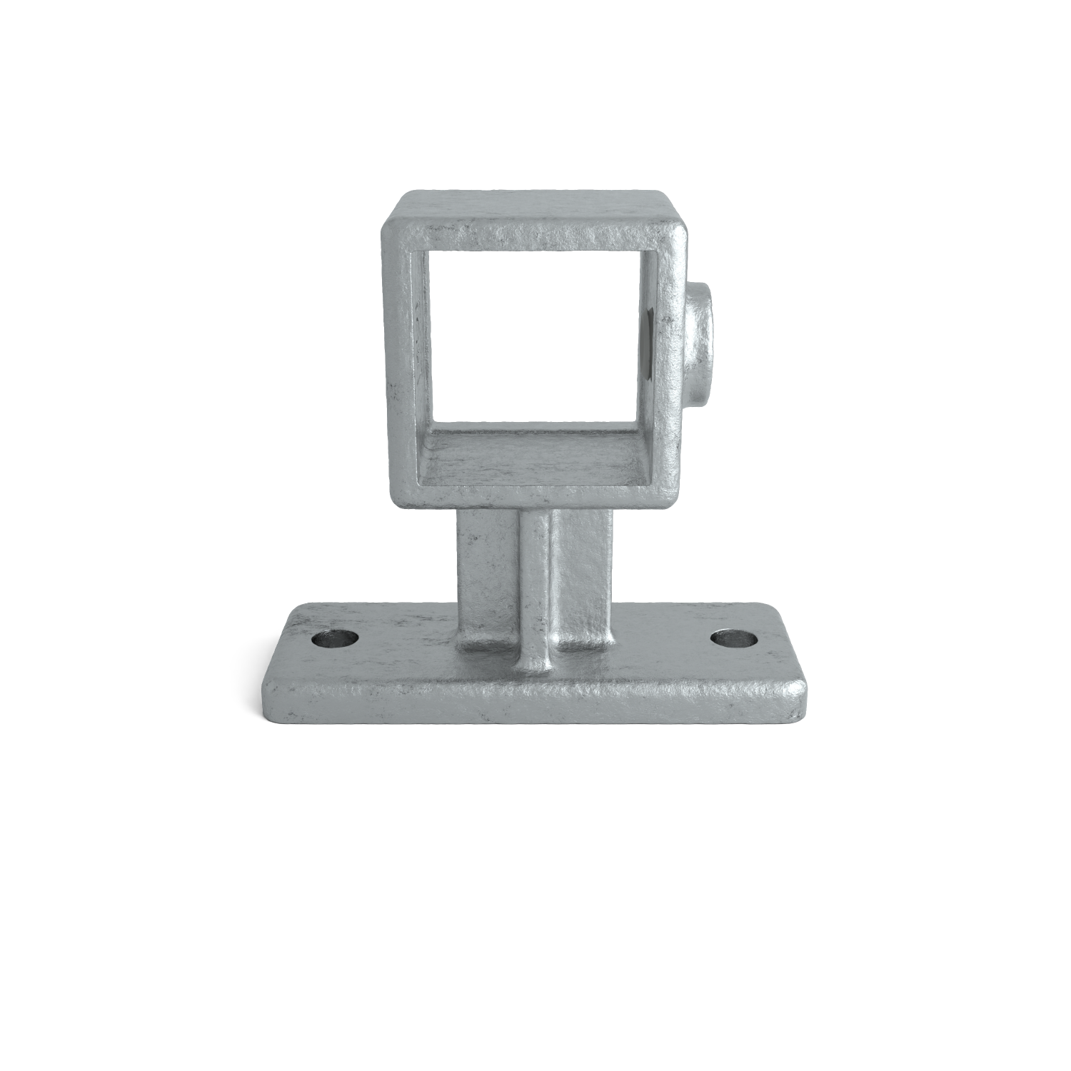 Buiskoppeling Leuningdrager 40 mm vierkant - zijaanzicht buiskoppeling (Steigerbuisstunter.nl)