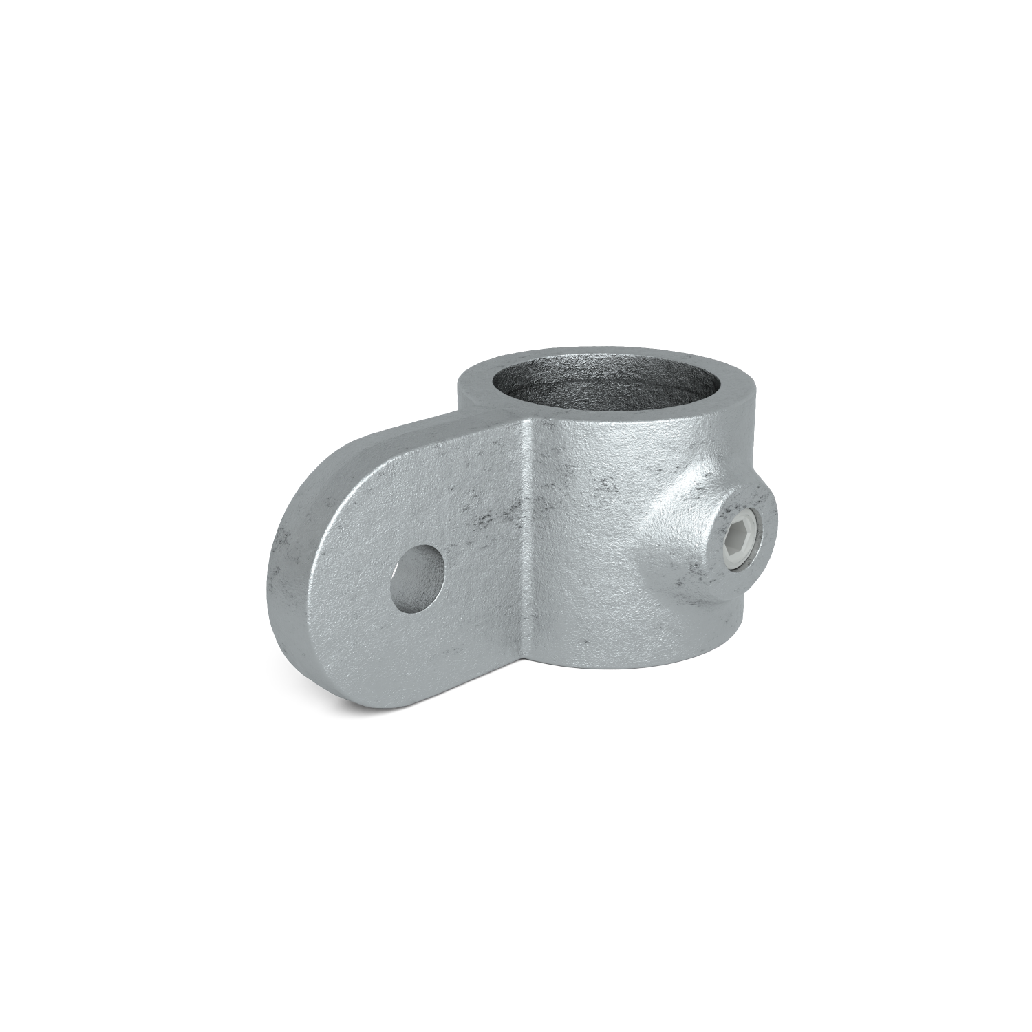 Buiskoppeling Oogdeel Scharnierstuk 42,4 mm - schuin aanzicht buiskoppeling (Steigerbuisstunter.nl)