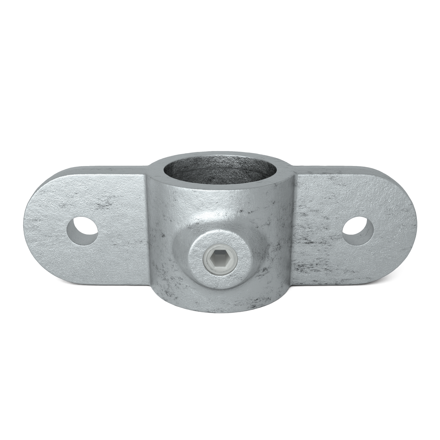 Buiskoppeling Oogdeel dubbel scharnierstuk 180º 26,9 mm - vooraanzicht buiskoppeling (Steigerbuisstunter.nl)