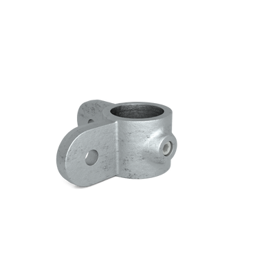 Buiskoppeling Oogdeel dubbel scharnierstuk 90º 42,4 mm - schuin aanzicht buiskoppeling (Steigerbuisstunter.nl)