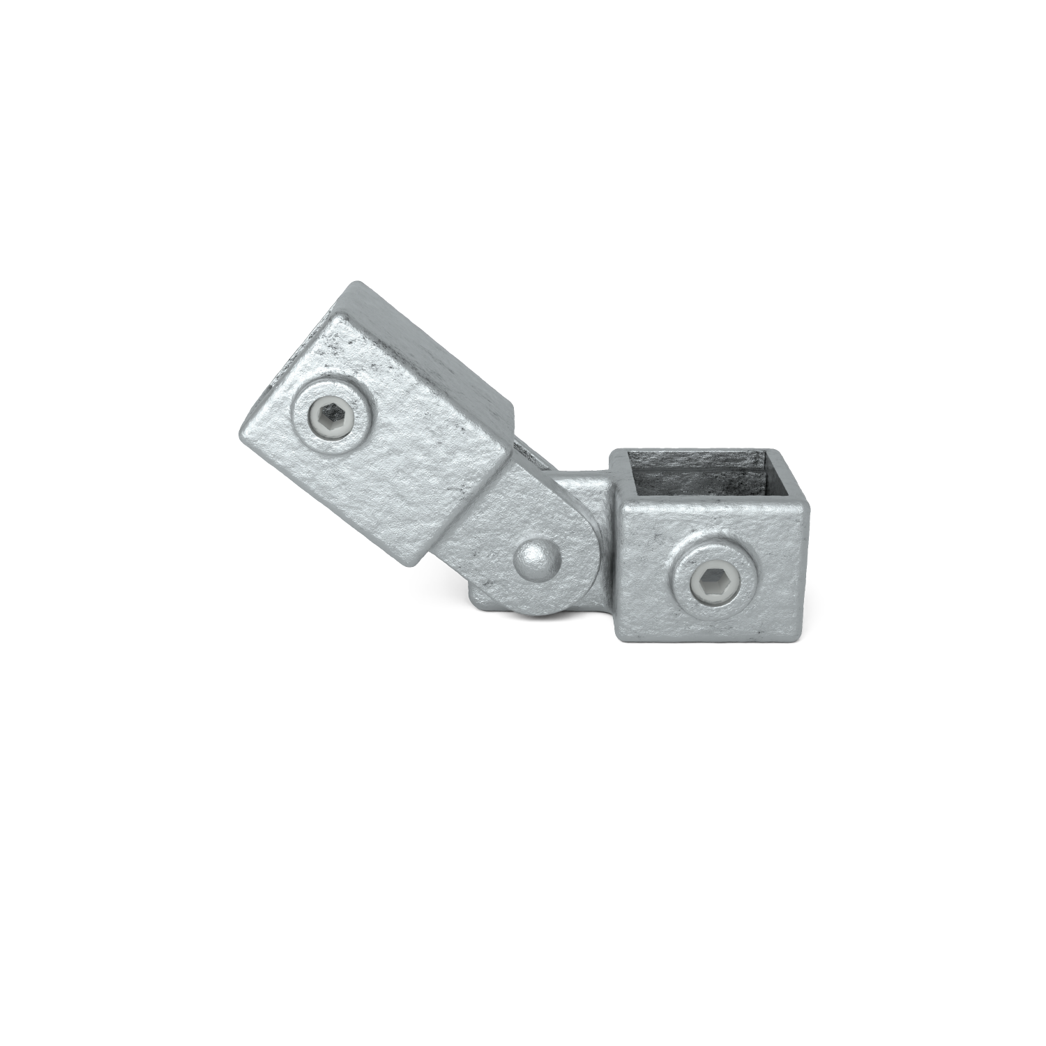 Buiskoppeling Scharnierstuk enkel 40 mm vierkant - vooraanzicht buiskoppeling (Steigerbuisstunter.nl)