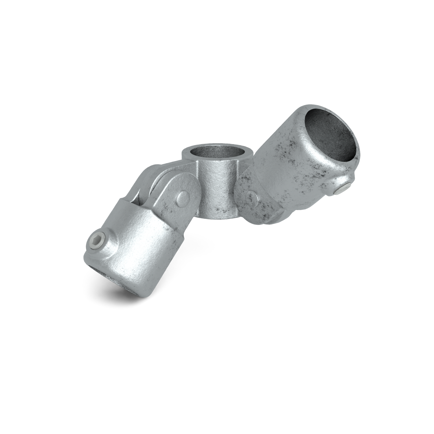 Buiskoppeling Scharnierstuk 90º dubbel 26,9 mm - vooraanzicht buiskoppeling (Steigerbuisstunter.nl)