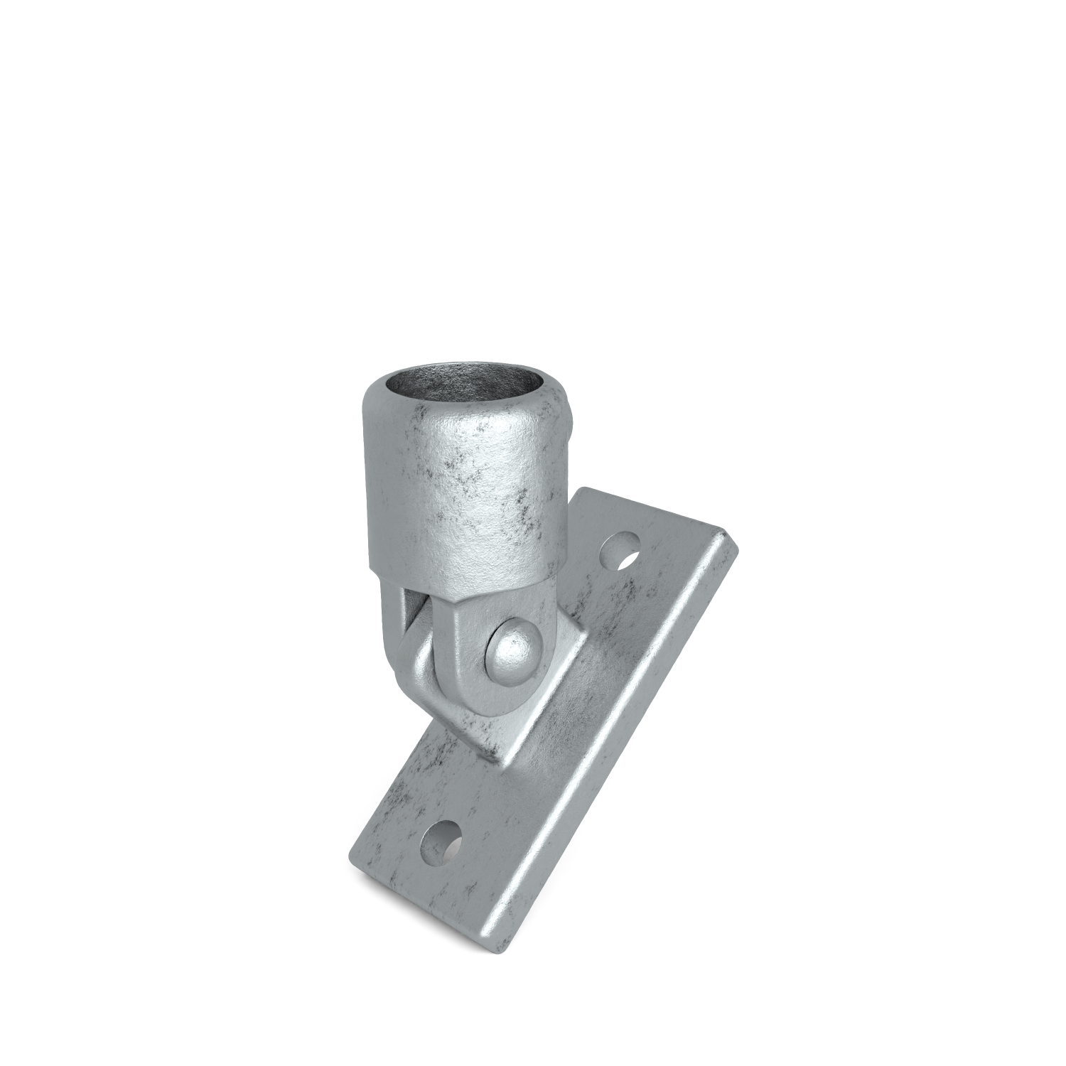 Buiskoppeling Scharniervoet 42,4 mm - schuin aanzicht buiskoppeling (Steigerbuisstunter.nl)