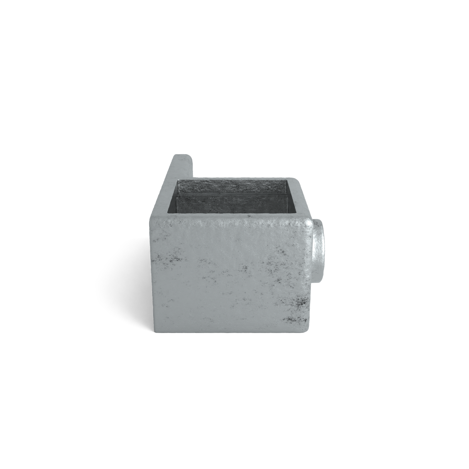 Buiskoppeling Bevestigingsring enkel 40 mm vierkant - zijaanzicht buiskoppeling (Steigerbuisstunter.nl)