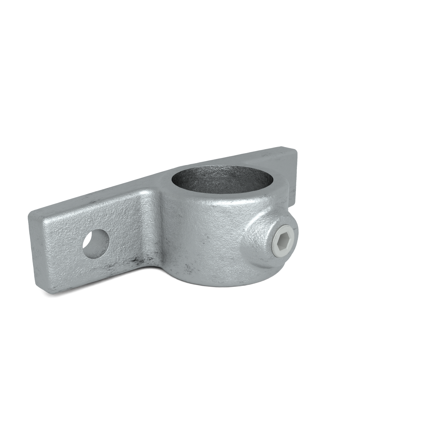Buiskoppeling Bevestigingsring dubbel 42,4 mm - schuin aanzicht buiskoppeling (Steigerbuisstunter.nl)