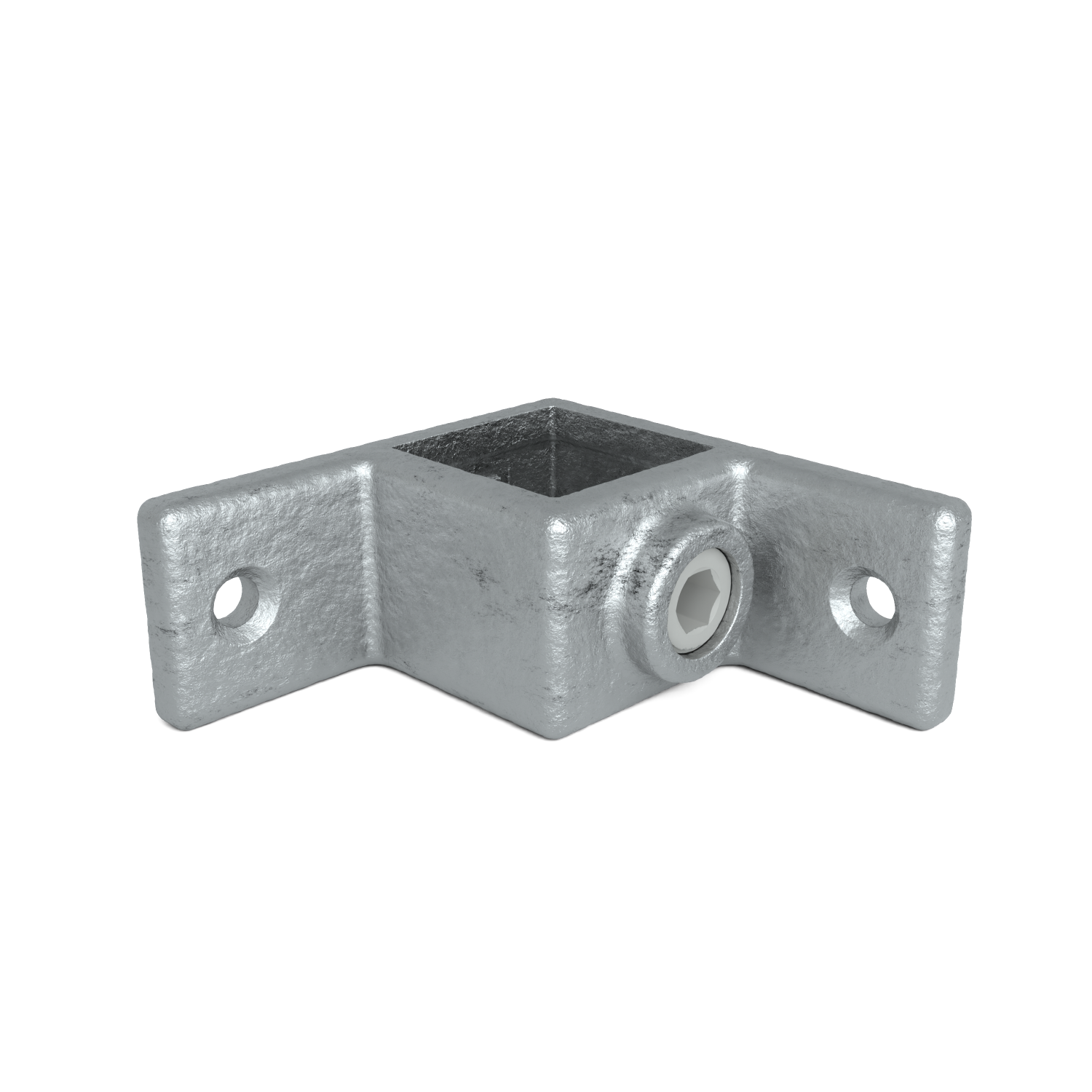 Buiskoppeling Bevestigingsring dubbel 90º 40 mm vierkant - vooraanzicht buiskoppeling (Steigerbuisstunter.nl)