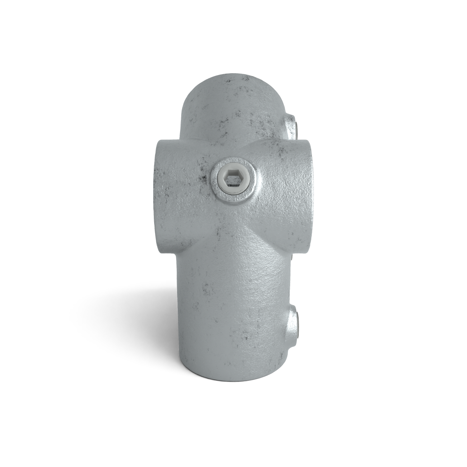 Buiskoppeling Kniestuk dakrand 26,9 mm - zijaanzicht buiskoppeling (Steigerbuisstunter.nl)
